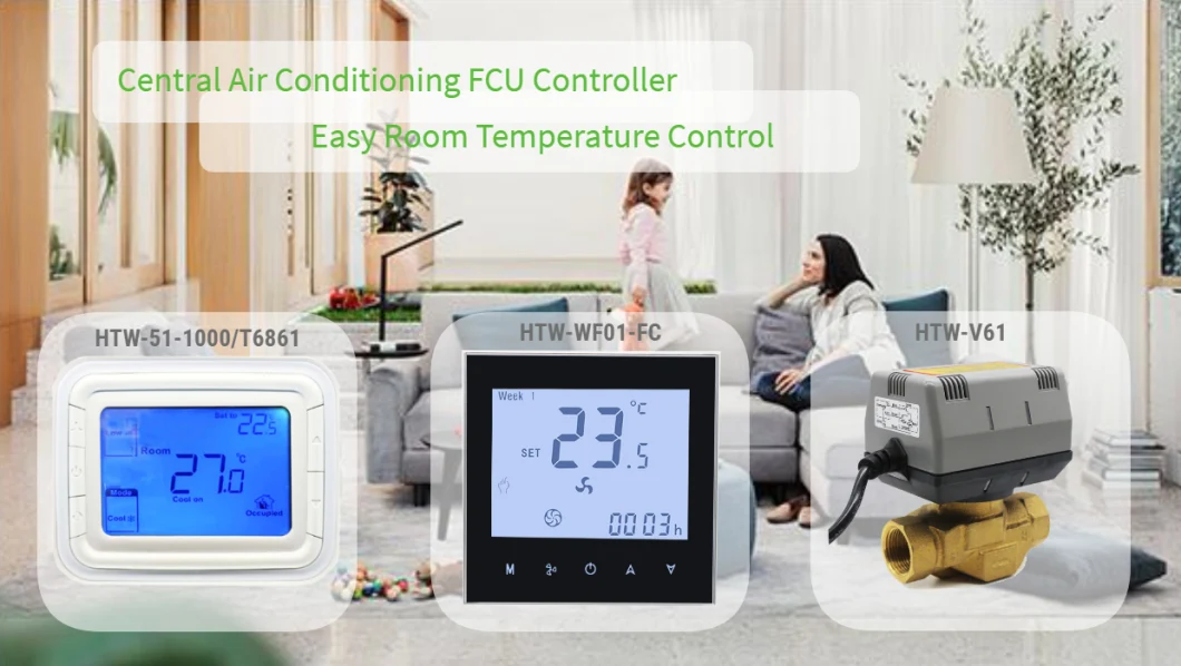 110V 220V Honeywell Digital Room Cooling Temperature Controller Fan Coil Thermostat T6861 for Central Air Conditioner