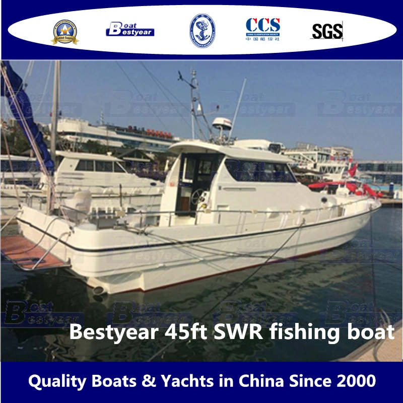 Bestyear 45FT 13.5m Fiberglass High Speed Offshore Fishing Boat for 6-8 People