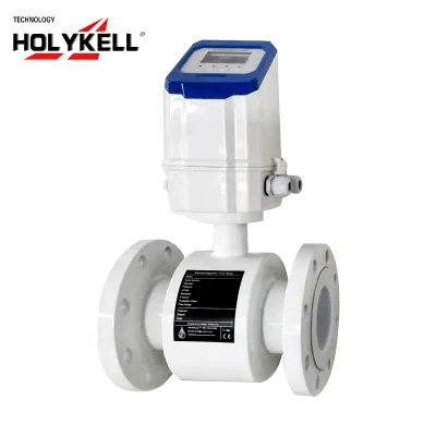 Holykell OLED Display Digital Water Food Grade Flowmeter Electronic Flow Meter Industrial Intelligent Sewage Water Magnetic Electromagnetic Flowmeter