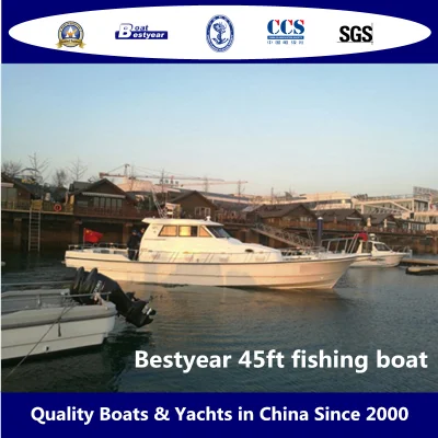 Bestyear 45FT 13.5m Fiberglass High Speed Offshore Fishing Boat for 6
