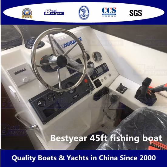 Bestyear 45FT 13.5m Fiberglass High Speed Offshore Fishing Boat for 6